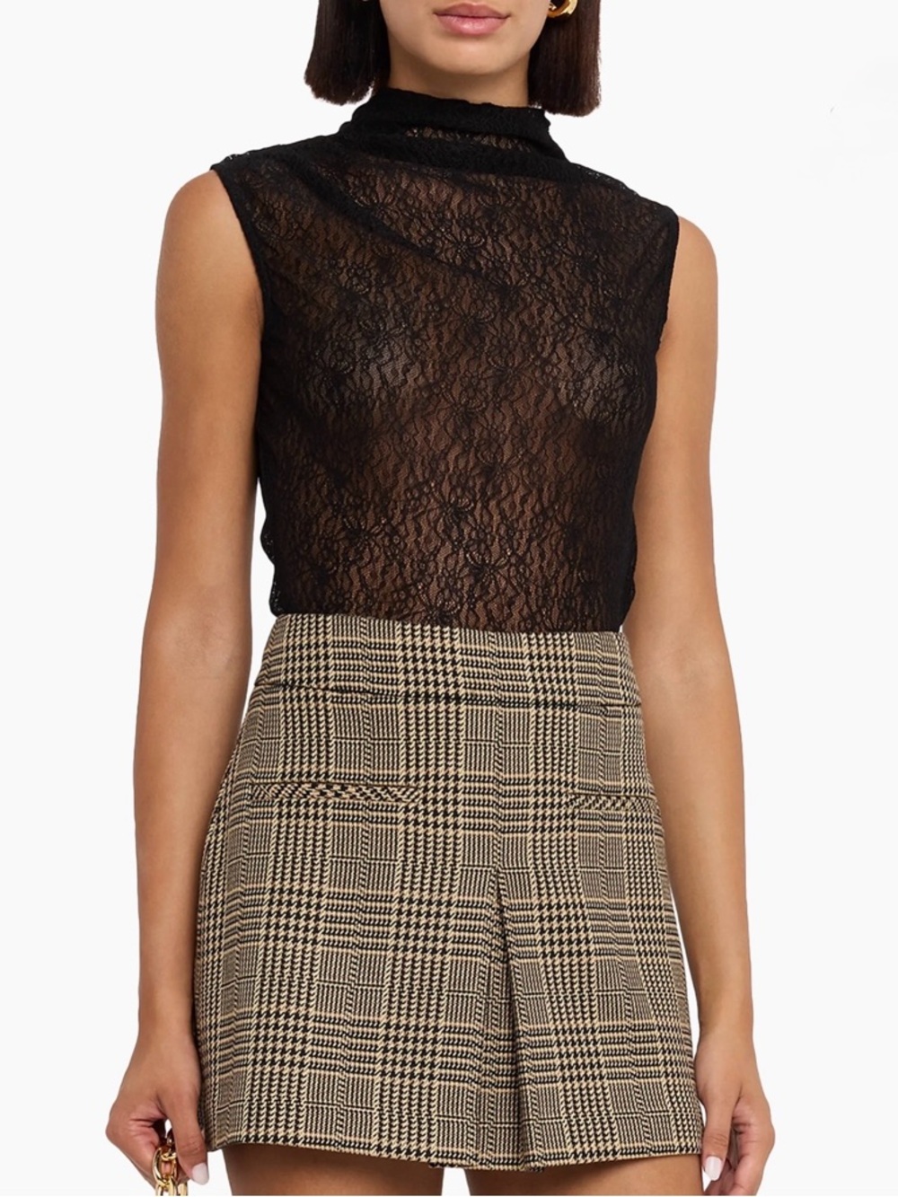 Veronica Beard Mylie Lace Mock Turtleneck Top Size 6 NWT